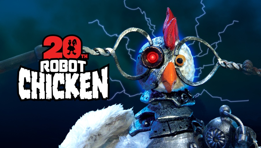 A chicken robot with a wire and a logo</p>
<p>AI-generated content may be incorrect.