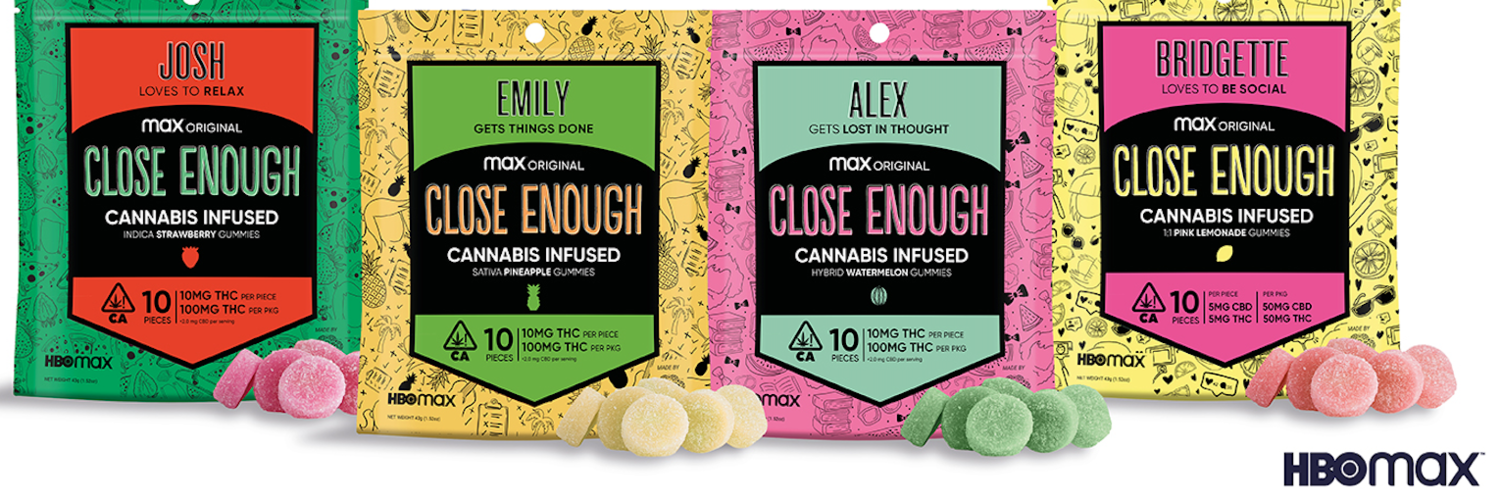 In celebration of the new series CLOSE ENOUGH, HBO Max releases limited edition cannabis-infused edible gummies in partnership with Sunderstorm’s Kanha