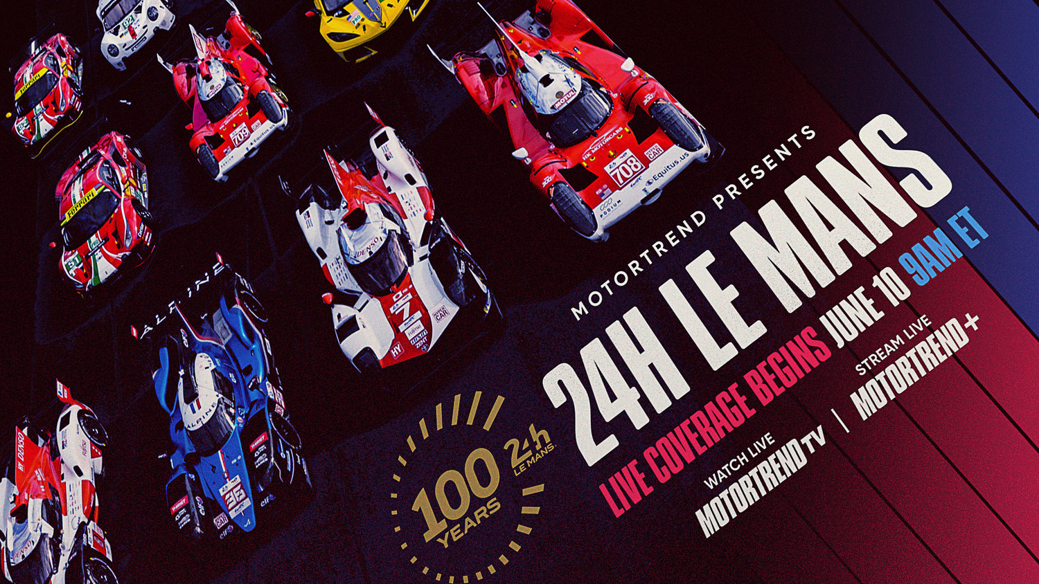 MotorTrend Group announced today it will exclusively broadcast the 24 HOURS OF LE MANS endurance race’s 100th anniversary in the U.S. and Canada. 