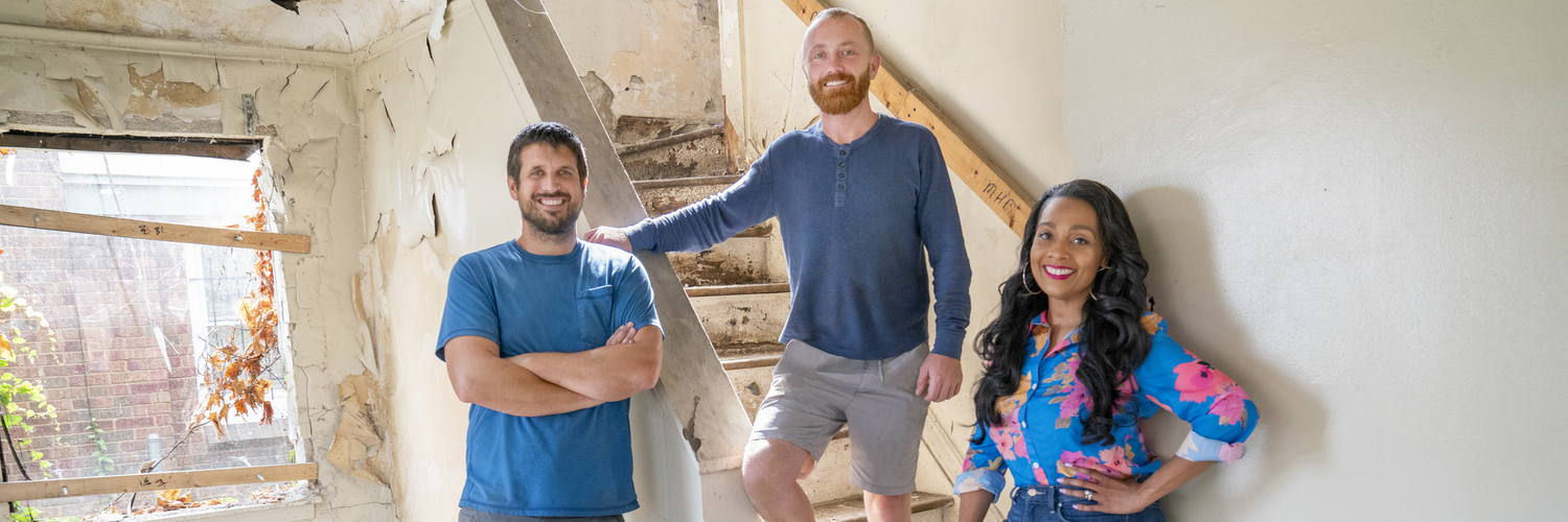 Cast of HGTV's Bargain Block: (L to R) Evan Thomas, Keith Bynum and Shea Hicks-Whitfield_Credit HGTV