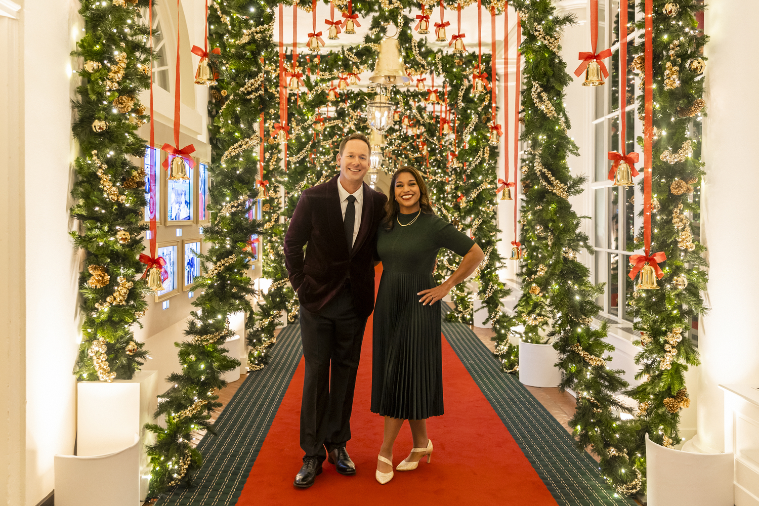 Brian and Mika Kleinschmidt as seen on HGTV's 'White House Christmas 2024.'