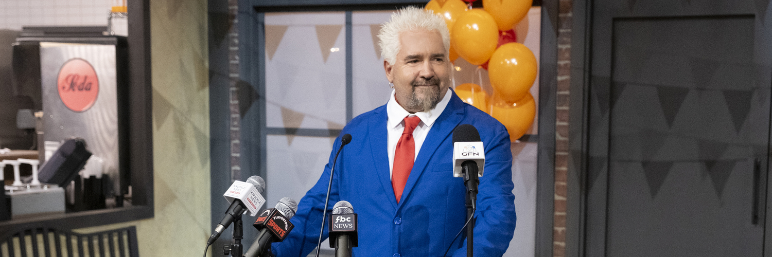 Mayor Guy Fieri opens the gates to Flavortown. Credit to Food Network