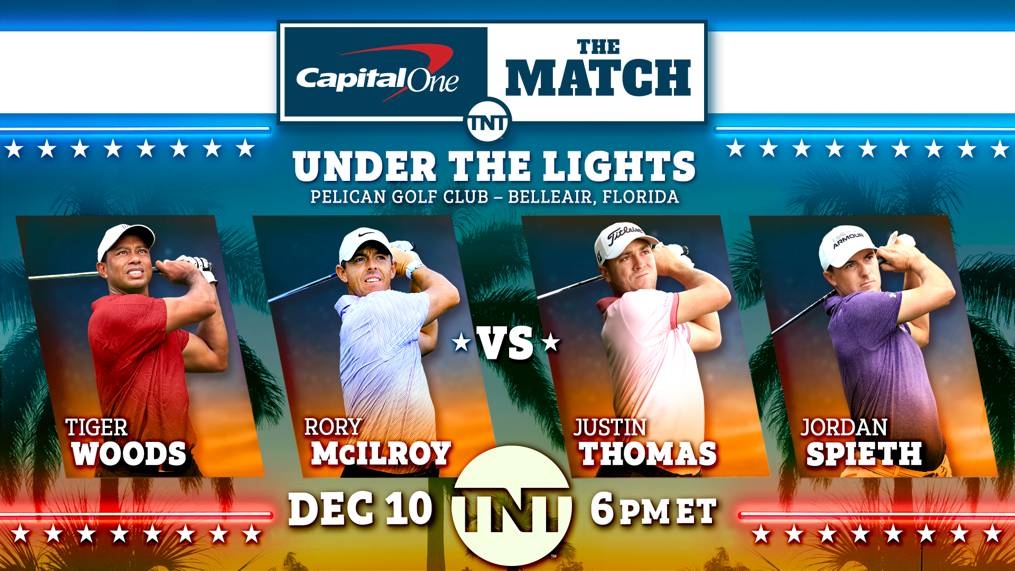 Warner Bros. Discovery Sports to Feature Four of Golf's Biggest Names - Tiger Woods, Rory McIlroy, Justin Thomas & Jordan Spieth - in Latest Edition of "Capital One's The Match," Saturday, Dec. 10, at 6 p.m. ET