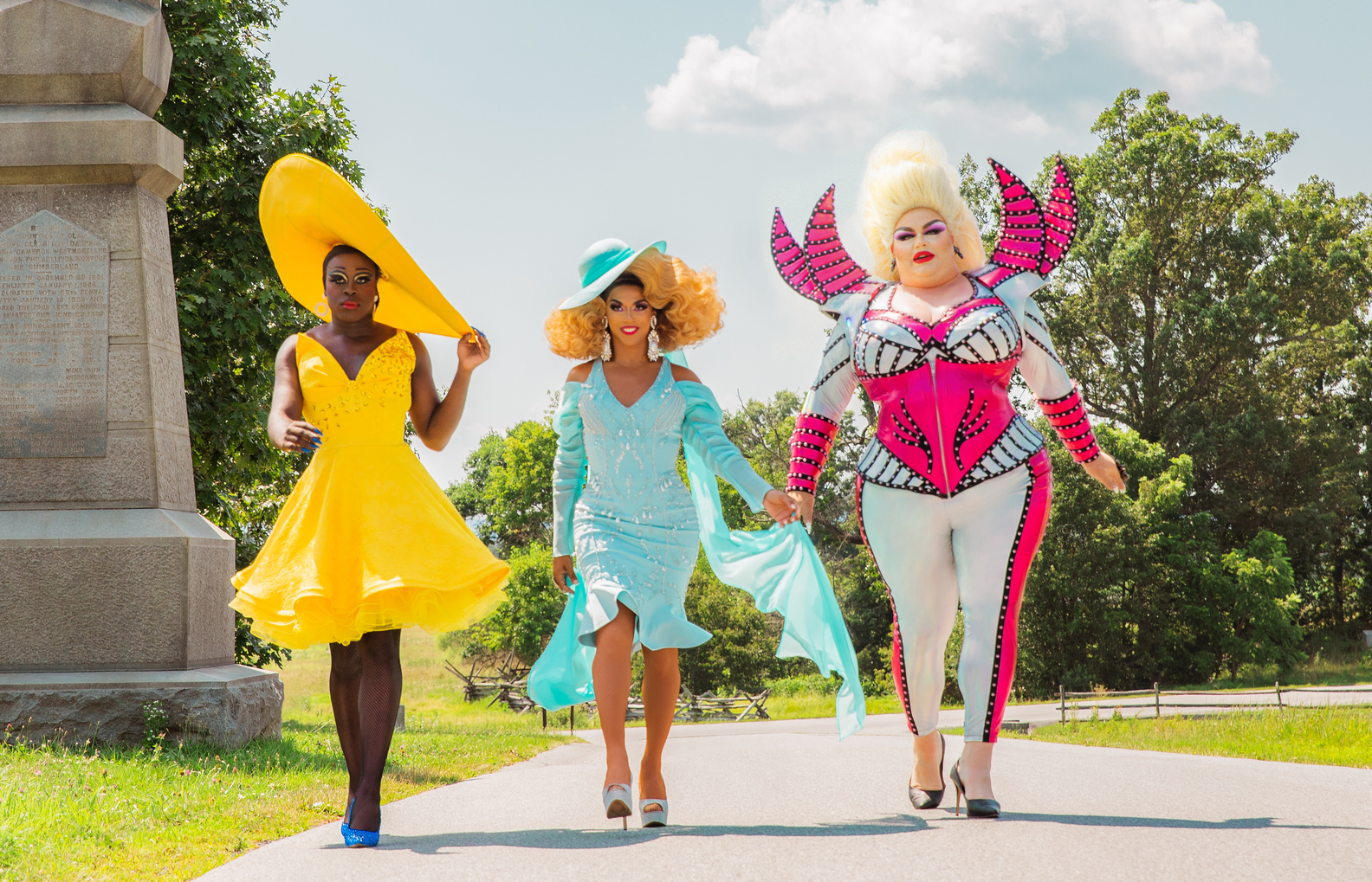 Caldwell Tidicue (Bob the Drag Queen), D.J. Pierce (Shangela), David Huggard (Eureka O’Hara)