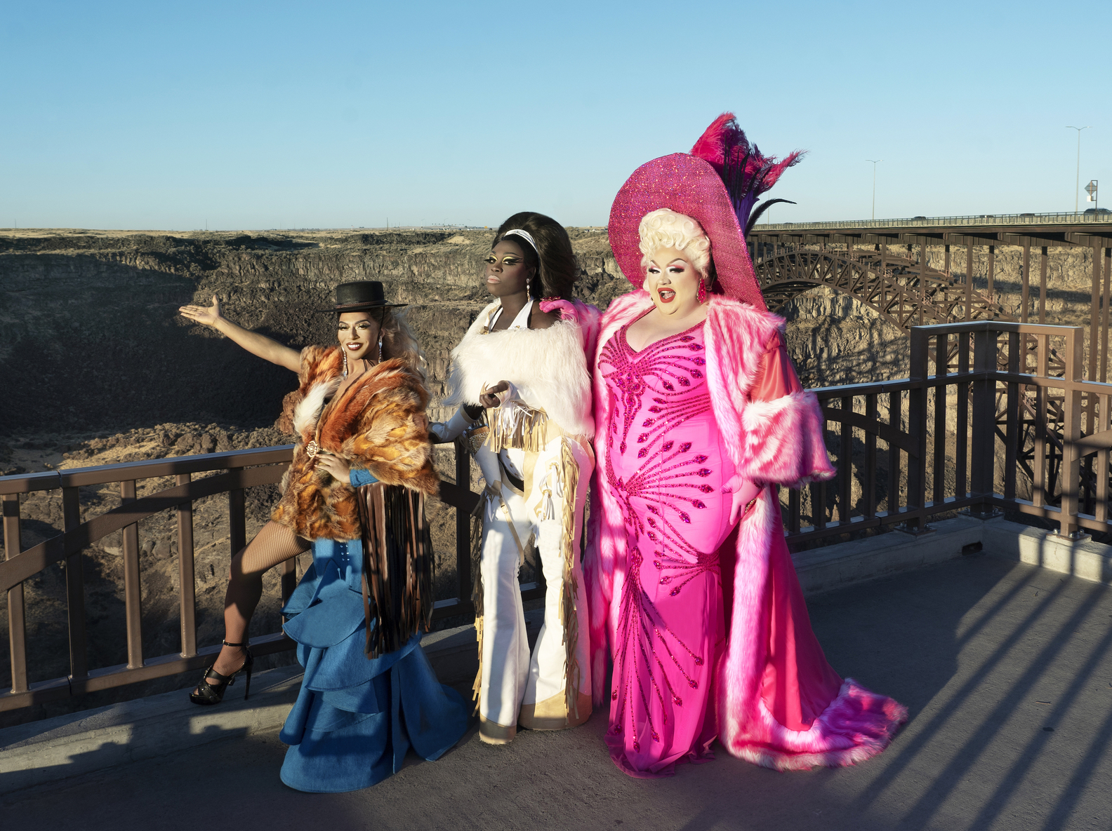 D.J. Pierce (Shangela), Caldwell Tidicue (Bob the Drag Queen), David Huggard (Eureka O’Hara)