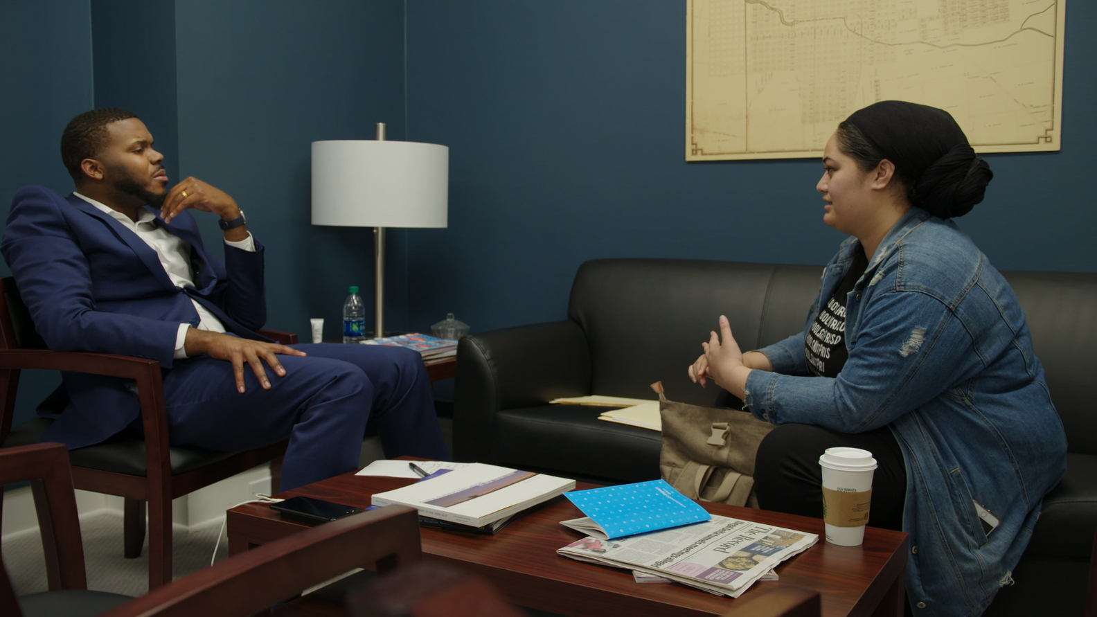 Mayor Michael Tubbs with community activist Jasmine Dellafosse