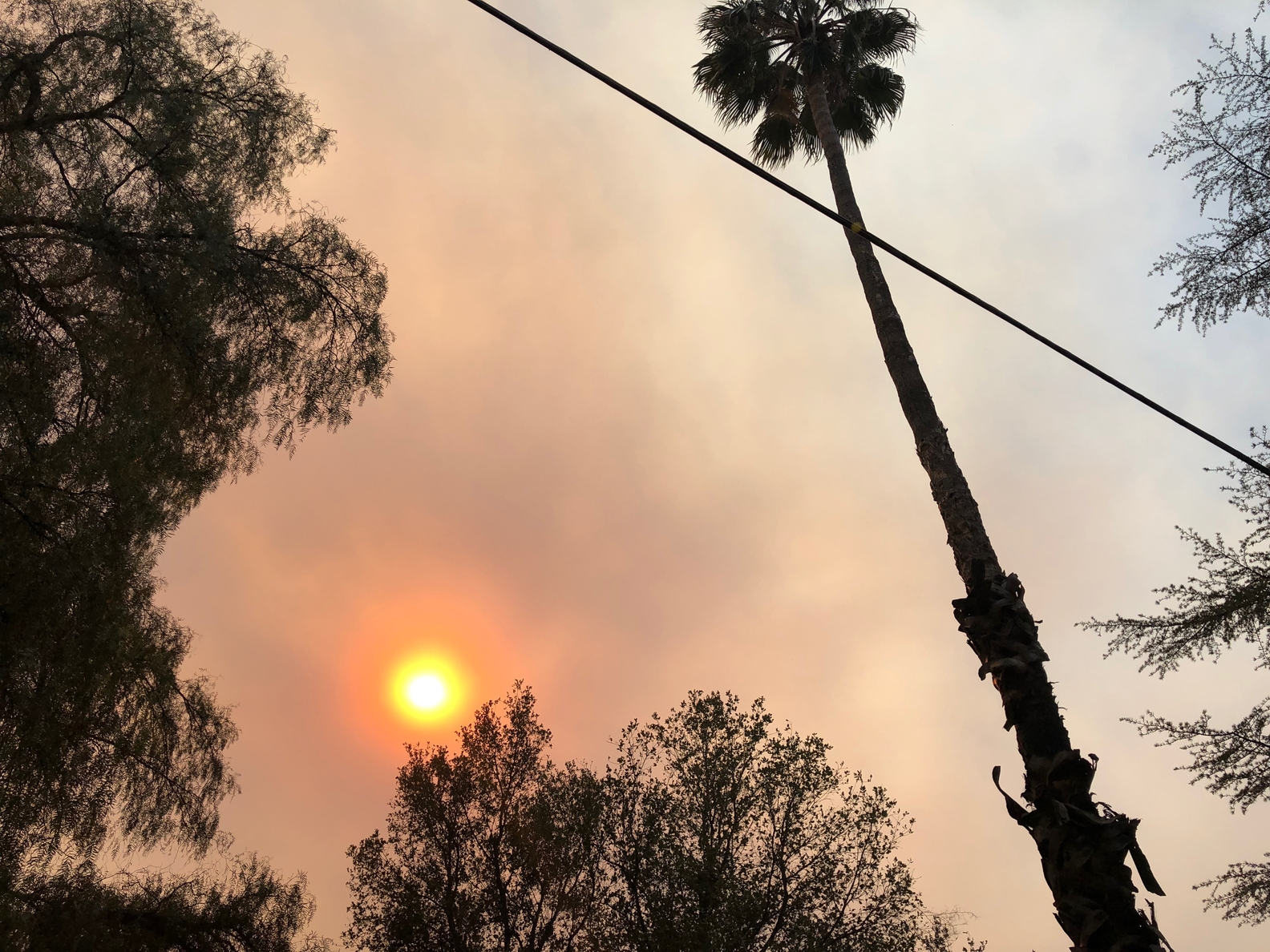 Smoke in the sky in Ojai, CA