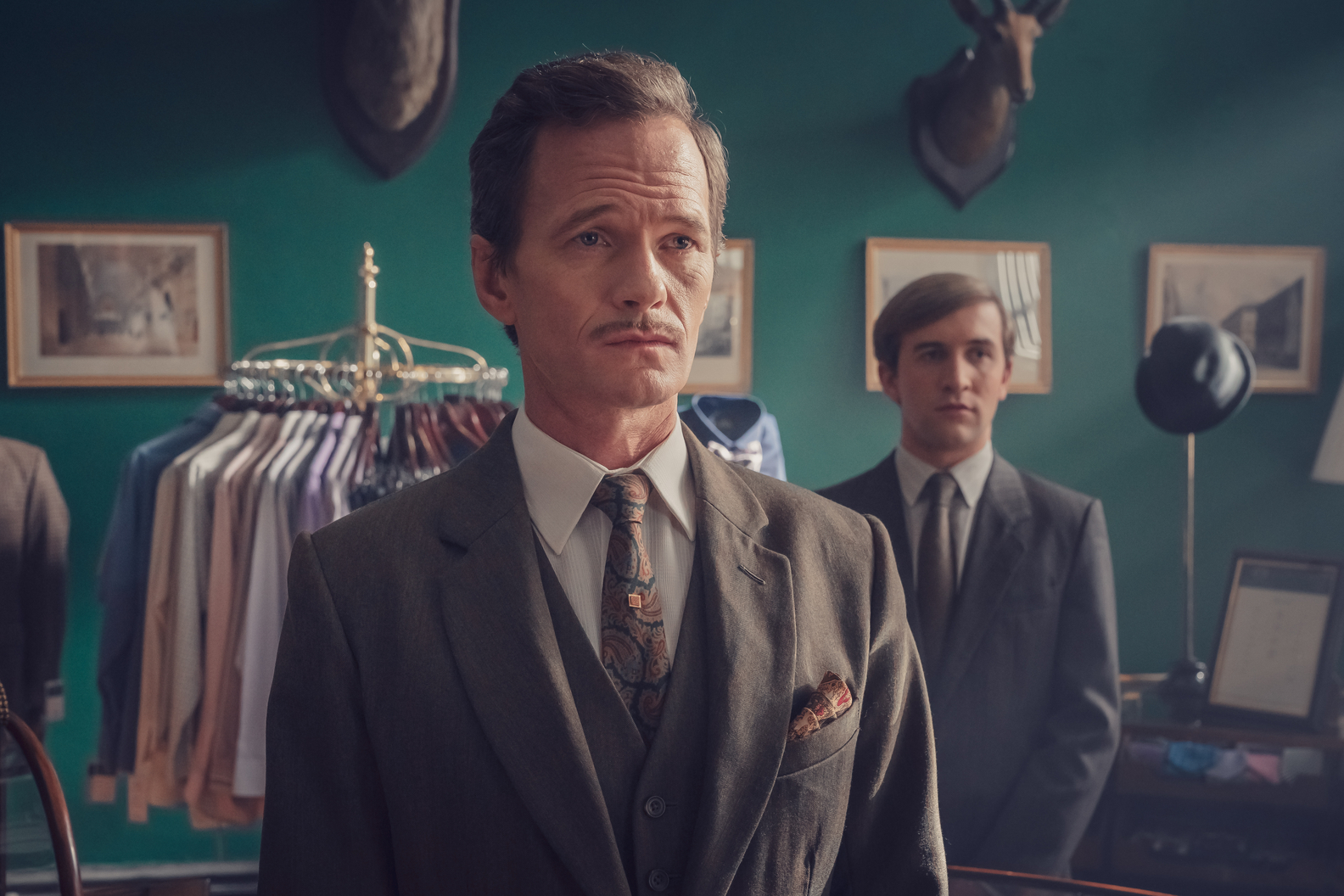 Neil Patrick Harris as Henry Coltrane and Calum Scott Howells as Colin Morris-Jones