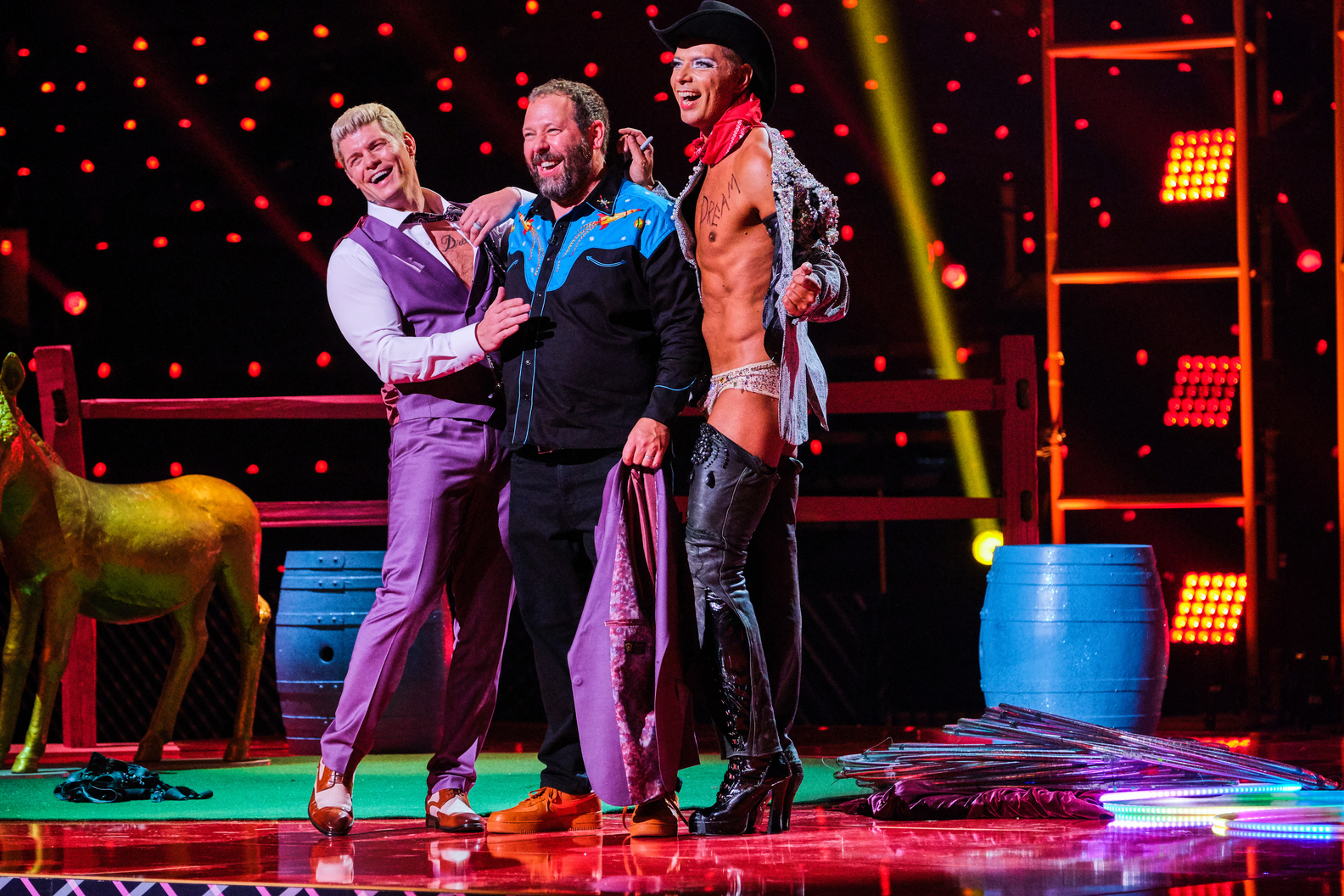 Cody Rhodes, Bert Kreischer, and Leonid the Magnificent