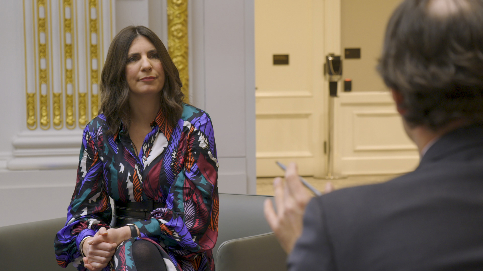 President of the New York Stock Exchange Stacey Cunningham, Axios business editor Dan Primack