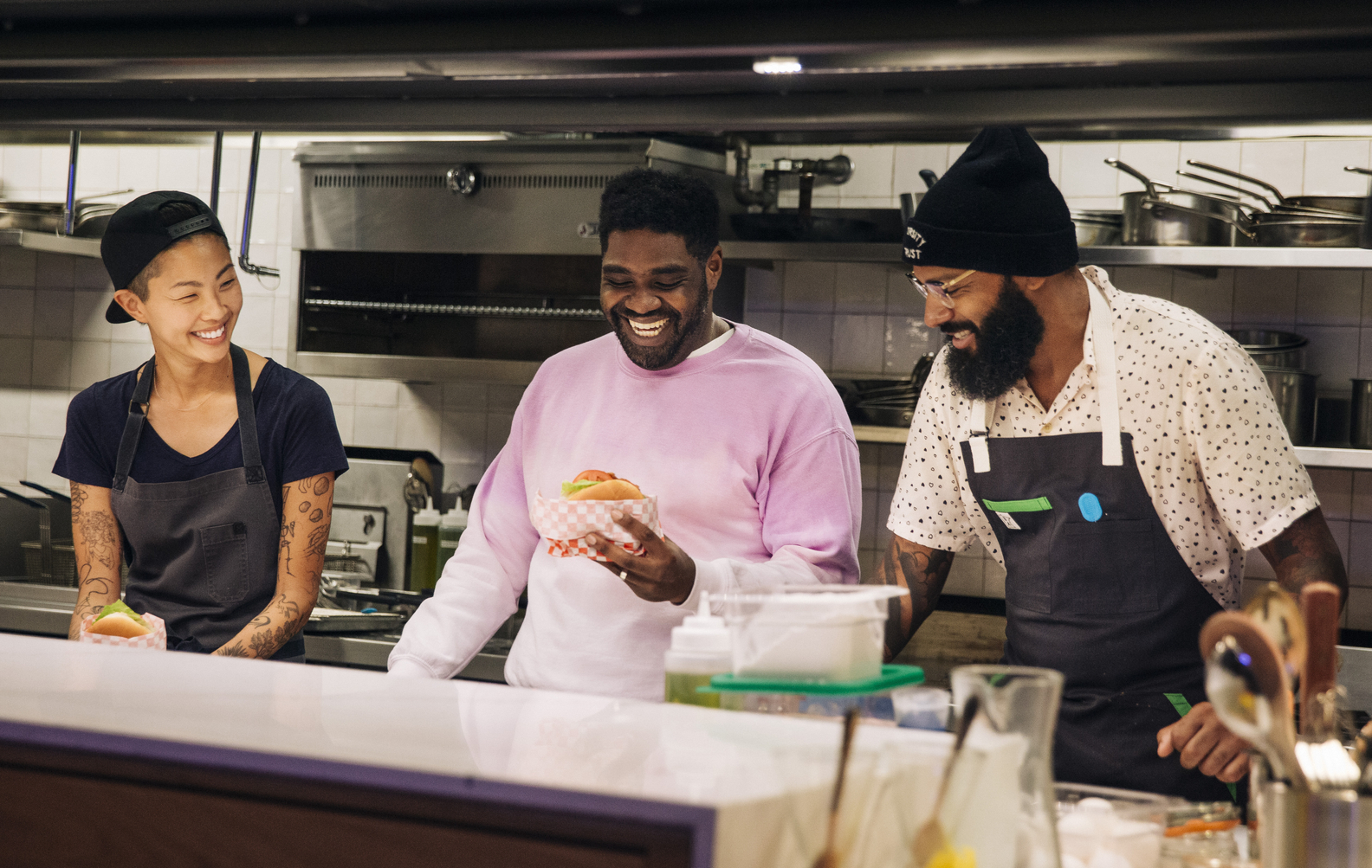 Kristen Kish, Ron Funches, Justin Sutherland 