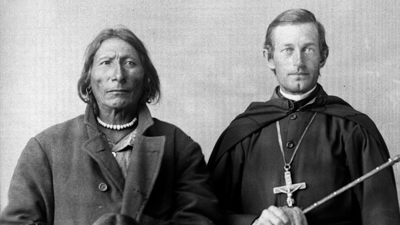 Long Feather, Dakota, and Father Craft, by David Francis Barry (1880s)