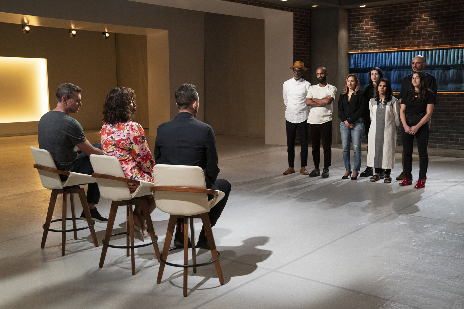 Scott Foley (host and judge), Brigette Romanek (judge), Fernando Mastrangelo (judge), Contestants Paul Jeffrey, Mark Grattan, Cristina Antonio, Erica Sellers, Urvi Sharma, Alejandro Artigas, Arielle Assouline-Lichten