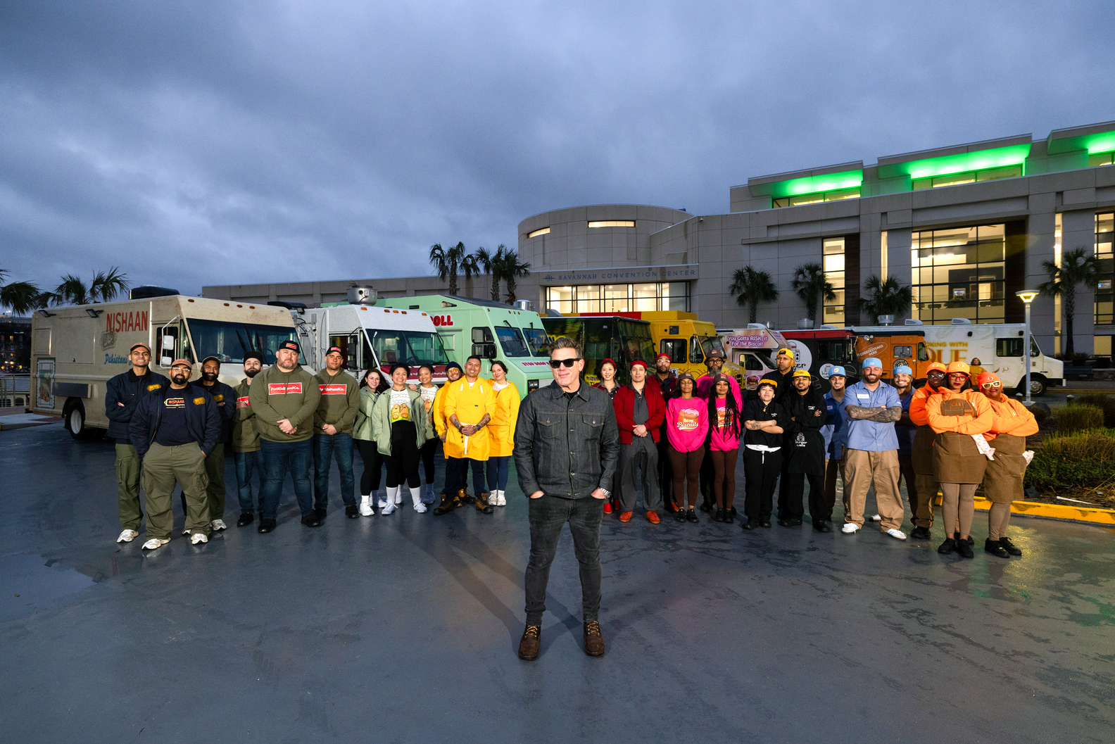 Tyler Florence and the teams from The Great Food Truck Race Truckin' Awesome on Food Network