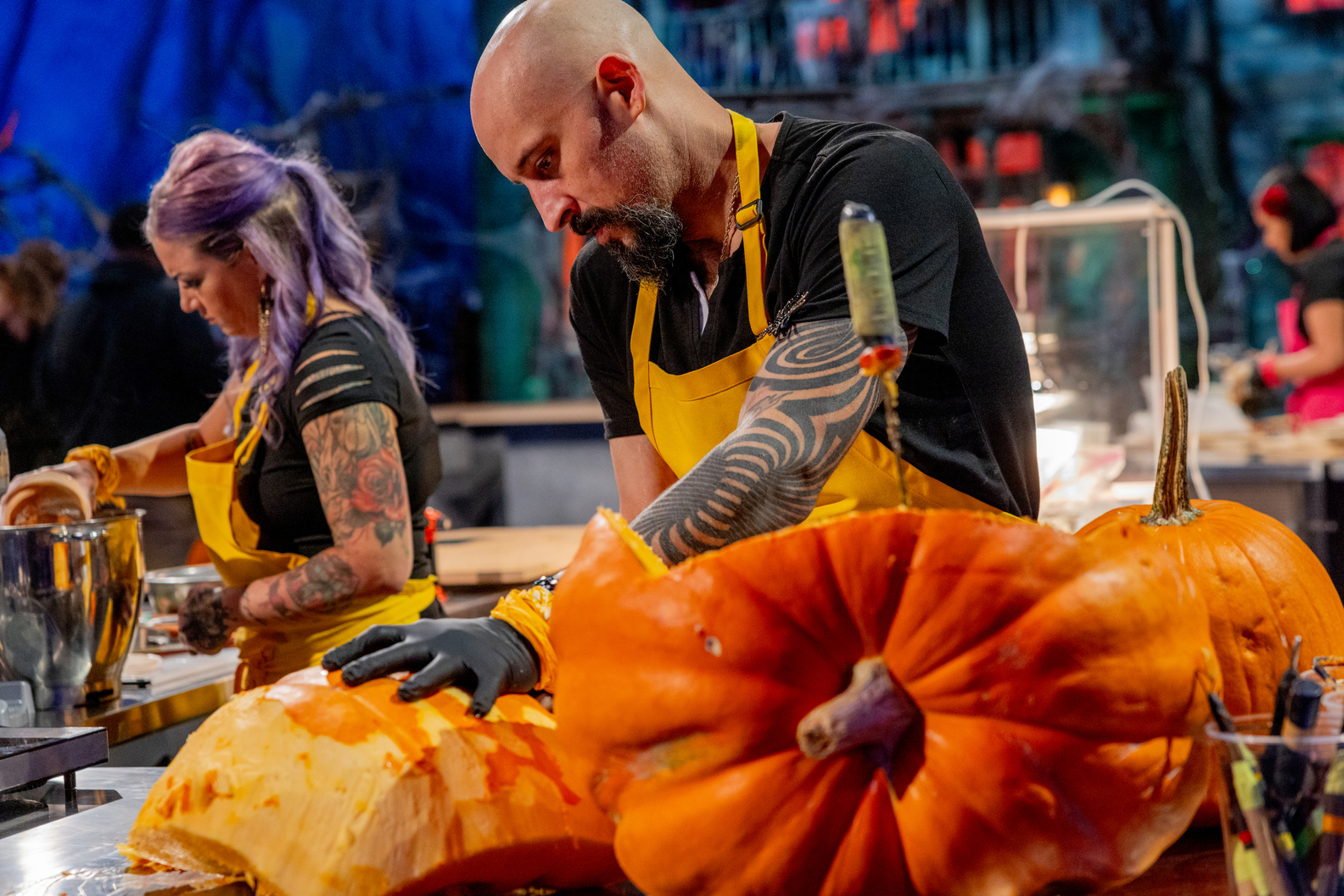 Oven Coven teammates David Smith and Natalie Collins- Fish as seen on Halloween Wars