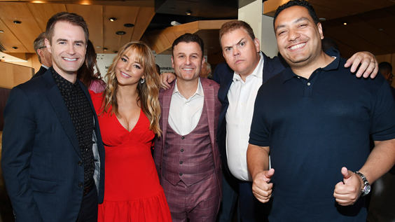 Michael Torpey of truTV’s Paid Off with Michael Torpey, Hassie Harrison, Steve Lemme and Kevin Heffernan of truTV’s Tacoma FD, and Cipha Sounds of truTV’s Laff Mobb’s Laff Tracks at the WarnerMedia Upfront 2019.