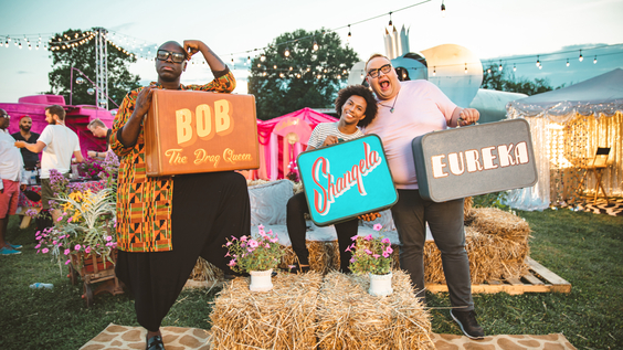 Caldwell Tidicue (Bob the Drag Queen), D.J. Pierce (Shangela), David Huggard (Eureka O’Hara)