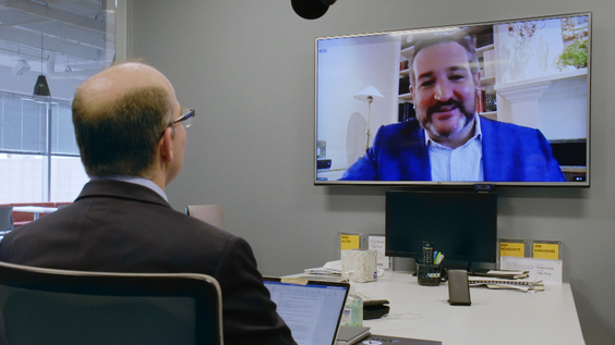 Axios co-founder Mike Allen interviewing Senator Ted Cruz (R-TX)