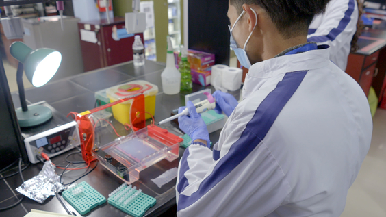 Coronavirus suspected samples in a lab in Kathmandu, Nepal