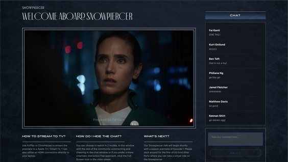 Snowpiercer Virtual Premiere Party