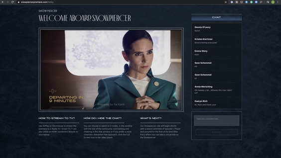 Snowpiercer Virtual Premiere Party