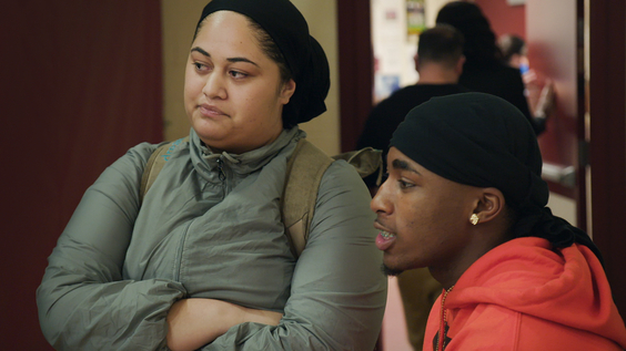 Community activist Jasmine Dellafosse, student Isaiah Evans