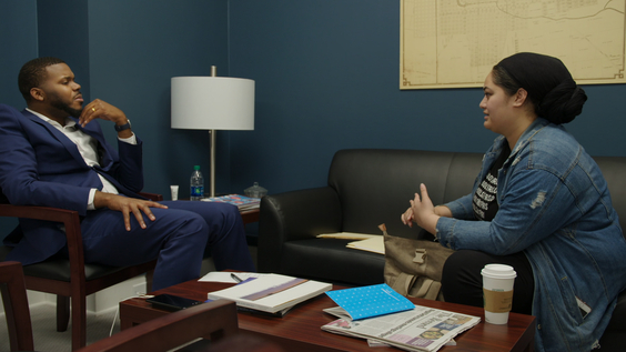 Mayor Michael Tubbs with community activist Jasmine Dellafosse