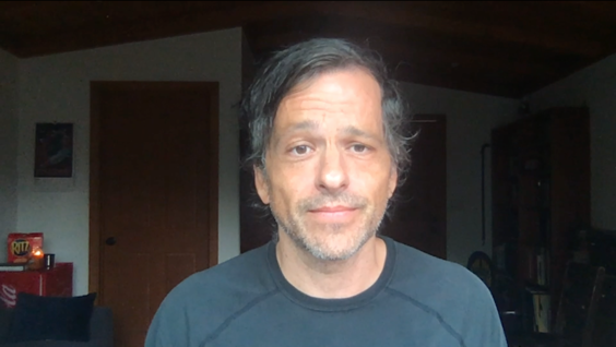 Aaron Guzikowski at the Raised by Wolves Virtual Premiere