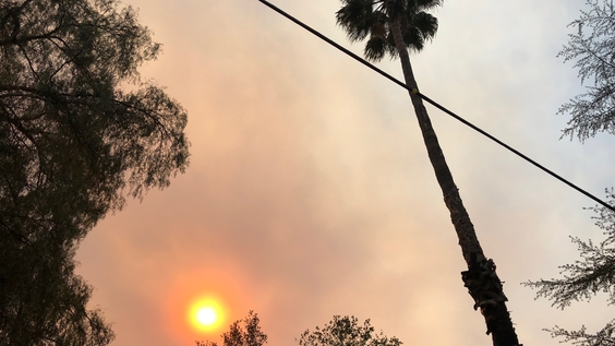 Smoke in the sky in Ojai, CA