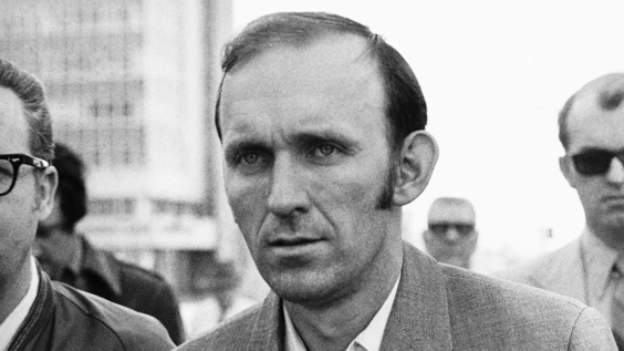 Richard Floyd McCoy Jr., 29, of Provo, Utah, was arraigned in Salt Lake City, April 9, 1972 on federal charges of air piracy in connection with the daring hijack of a United Air Lines 727 jet over Colorado.
