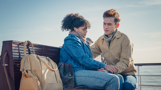 Lydia West as Jill Baxter and Olly Alexander as Ritchie Tozer 