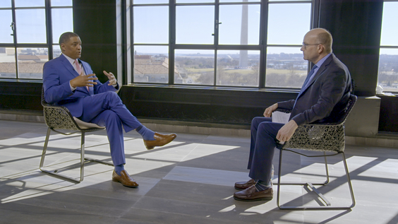 Cedric Richmond, senior advisor to the president; Axios co-founder Mike Allen