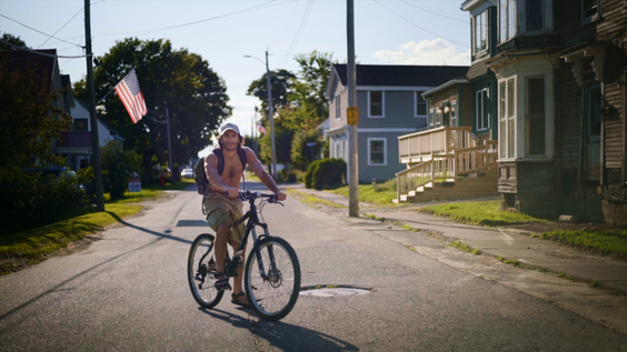 Biker in Eastport, Maine