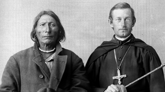 Long Feather, Dakota, and Father Craft, by David Francis Barry (1880s)