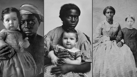 Portrait of a nurse and a child (ca 1850), H.E. Hayward and slave nurse Louisa (ca 1858), Sallie Smith and African American attendant, Frances (ca 1863)