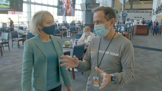 Correspondent Andrea Kremer with Dave McGillivray