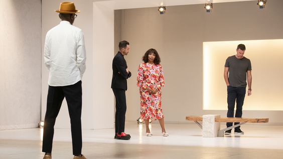 Fernando Mastrangelo (judge), Brigette Romanek (judge), Scott Foley (host and judge), Contestant Paul Jeffrey