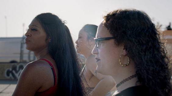 (From Left) Director Kristen Lovell, Film subjects Stefanie, Elizabeth