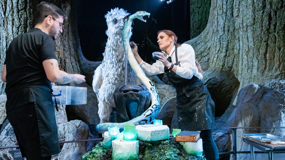 Competitors touch up their showpiece in The Forbidden Forest Food Network Harry Potter Wizards of Baking