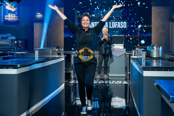 Antonia Lofaso celebrates her TOC VI win