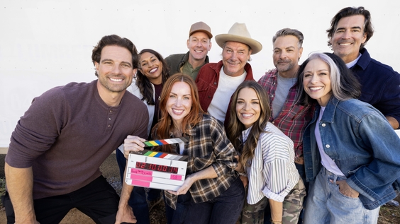 (L to R): Scott McGillivray, Mika Kleinschmidt, Mina Starsiak Hawk, Brian Kleinschmidt, Ty Pennington, Sabrina Soto, Anthony Carrino, Paige Davis and Carter Oosterhouse