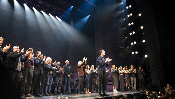 Jonathan Groff (center) with cast of Spring Awakening