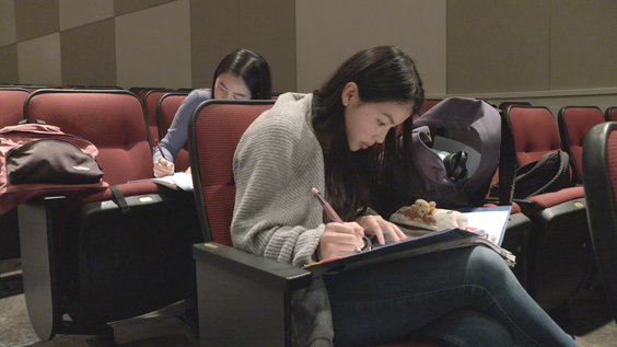 Students Ruri Kodama and Tiffany Liu from Cupertino High School