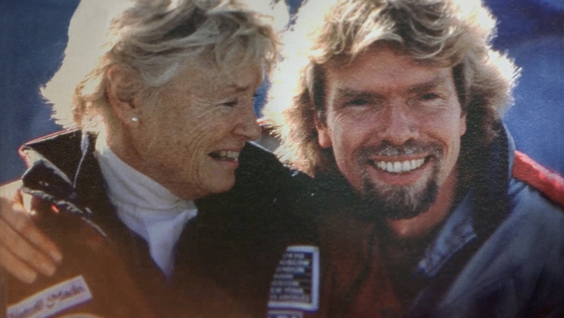 Richard Branson with mother Eve Branson (1990)