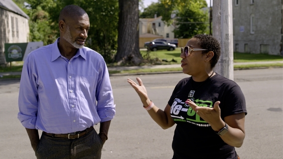 Charles Blow and Asiaha Butler (Co-Founder and CEO, R.A.G.E.)