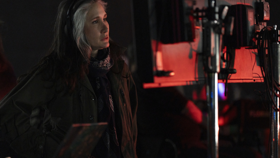 Showrunner/Writer/Director/ EP Issa López on the set of True Detective: Night Country