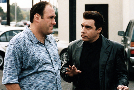 (from left) James Gandolfini and Stevie Van Zandt in "The Sopranos"
