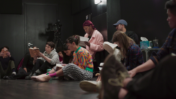 Director Jeremy O. Harris (center) with the acting students from New York’s William Esper Studio