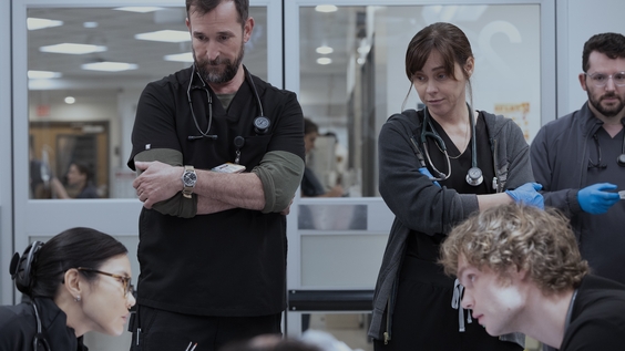 Irene Choi, Noah Wyle, Fiona Dourif, Lucas Iverson