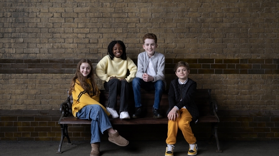 Hufflepuff (left to right): India Moon (Hannah Abbott), Jazmyn Lewin (Susan Bones), Cian Eagle-Service (Ernie Macmillan), James Trevelyan Buckle (Justin Finch-Fletchley)
